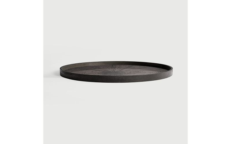  ETHNICRAFT BLACK SLICE WOODEN TRAY XL ROUND