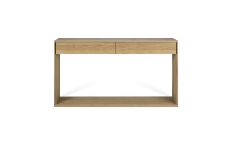 ETHNICRAFT OAK NORDIC CONSOLE 2 DRAWERS 160x40x85