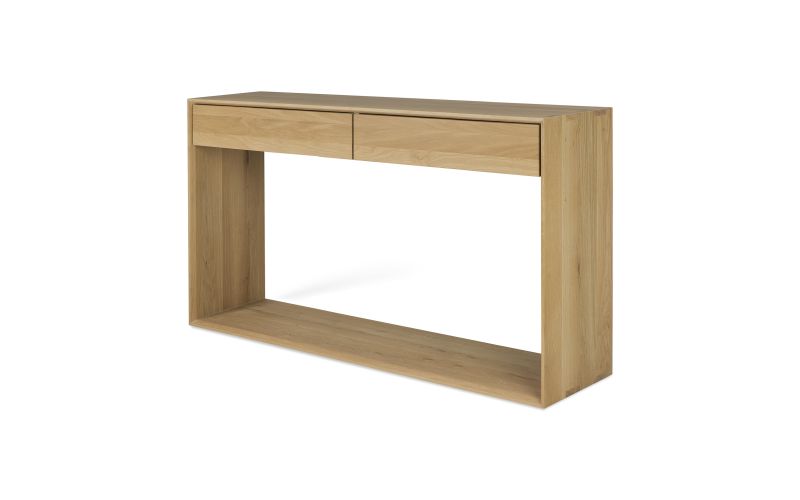 ETHNICRAFT OAK NORDIC CONSOLE 2 DRAWERS 160x40x85