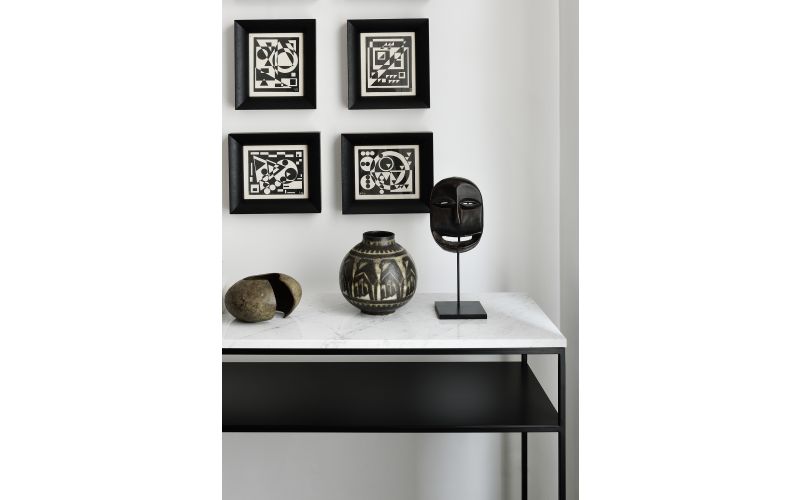 ETHNICRAFT STONE CONSOLE - MARBLE TOP - CARRARA 