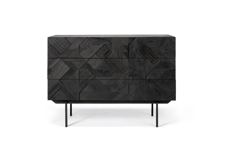 ETHNICRAFT GRAPHIC CHEST OF DRAWERS - 3 DRAWERS
