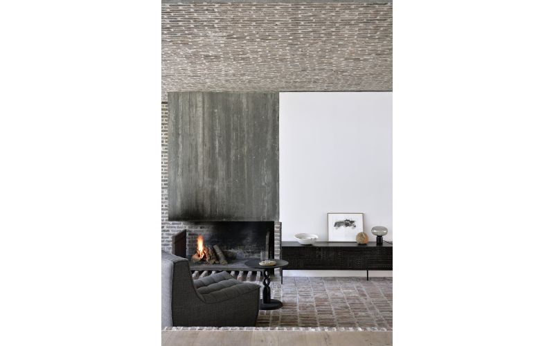 ETHNICRAFT TABWA TV CUPBOARD 1 DOOR-1 DRAWER 160x45x51 WITH VENEER FRAME AND METAL LEGS  12197 