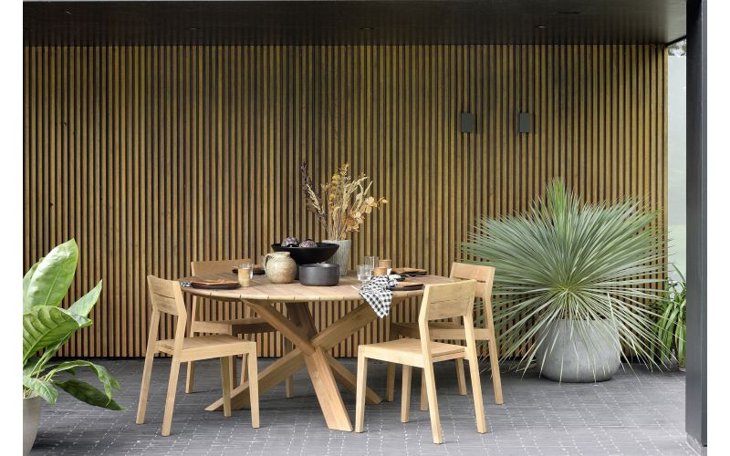 ETHNICRAFT TEAK CIRCLE OUTDOOR DINING TABLE 163