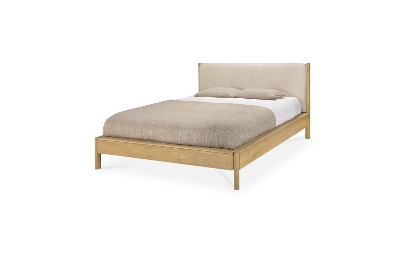 PI BED - OAK - CLOUD FABRIC - MATTRESS 160X200 