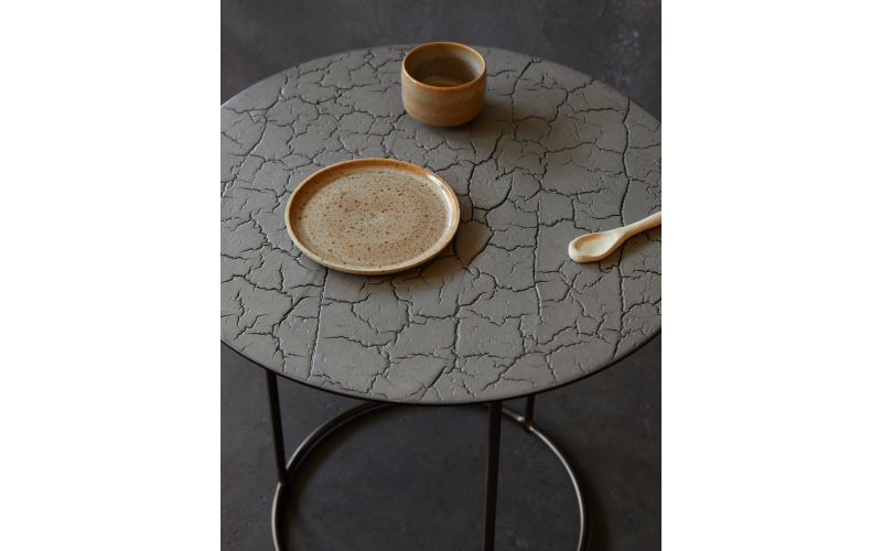 ETHNICRAFT CELESTE SIDE TABLE -LAVA TAUPE 45x45x43