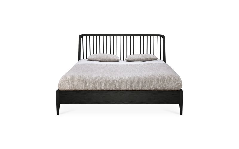 ETHNICRAFT BLACK OAK SPINDLE BED(WITHOUT SLATS)160
