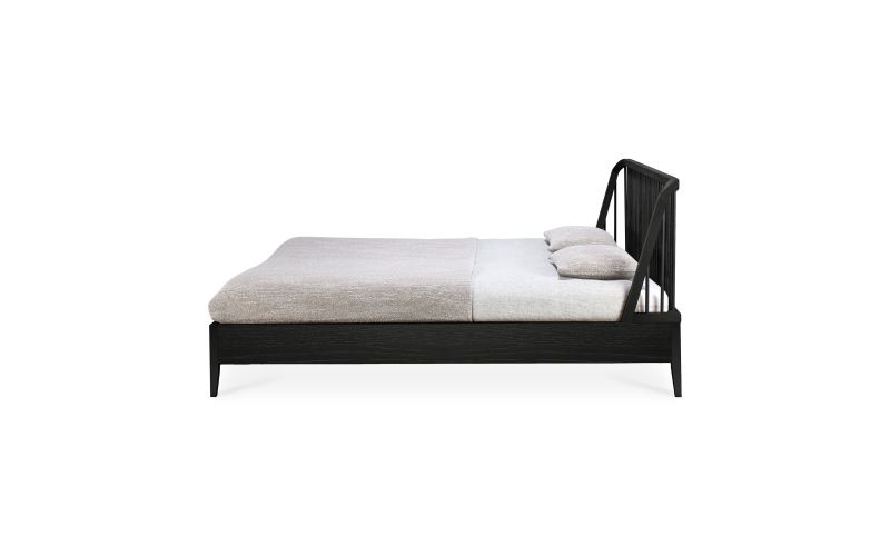 ETHNICRAFT BLACK OAK SPINDLE BED(WITHOUT SLATS)160