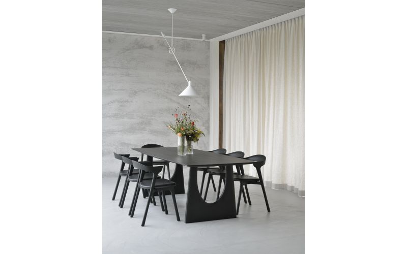 ETHNICRAFT BLACK OAK GEOMETRIC DINING TABLE 220