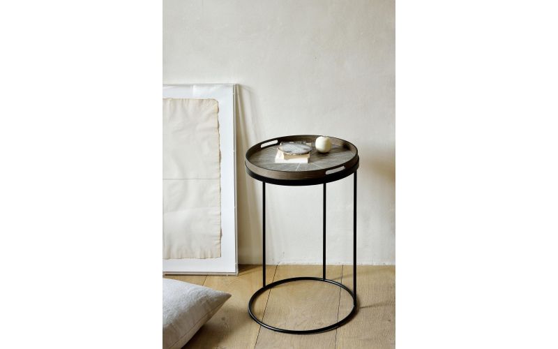 ETHNICRAFT ROUND TRAY SIDE TABLE - S