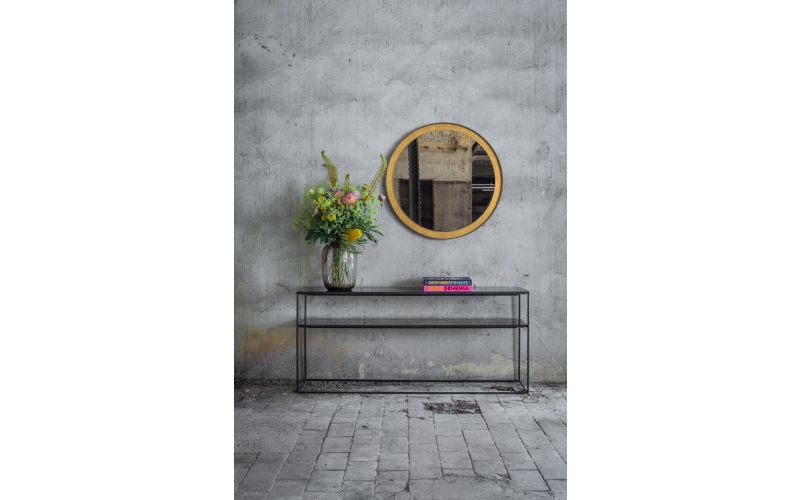 ETHNICRAFT AGED - CHARCOAL SOFA CONSOLE -2 SHELVES