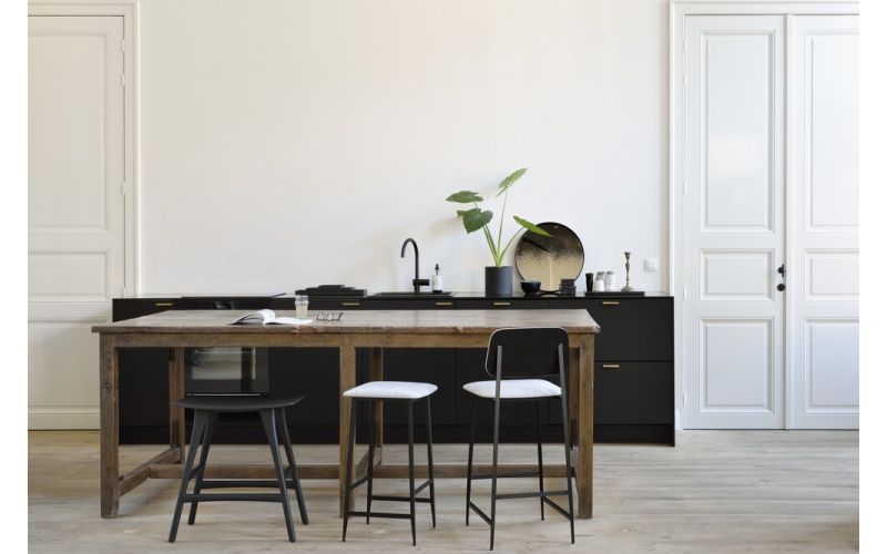 ETHNICRAFT BLACK OAK OSSO COUNTER STOOL 57x33x67