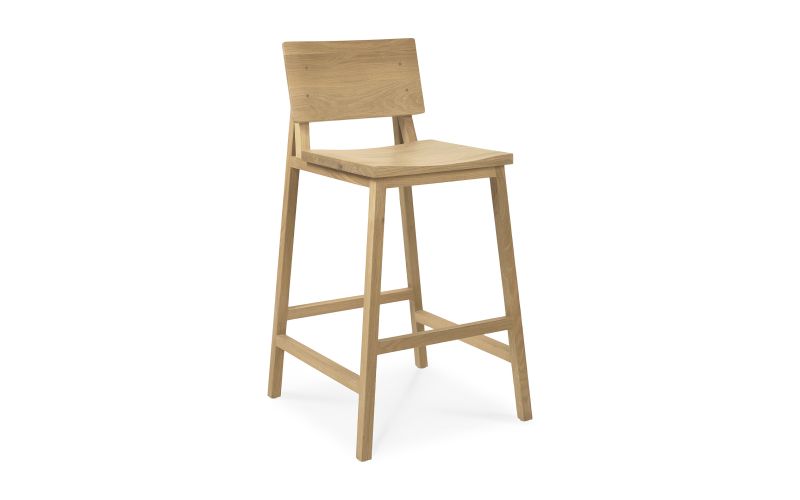 ETHNICRAFT OAK N3 KITCHEN COUNTER STOOL 49x50x91