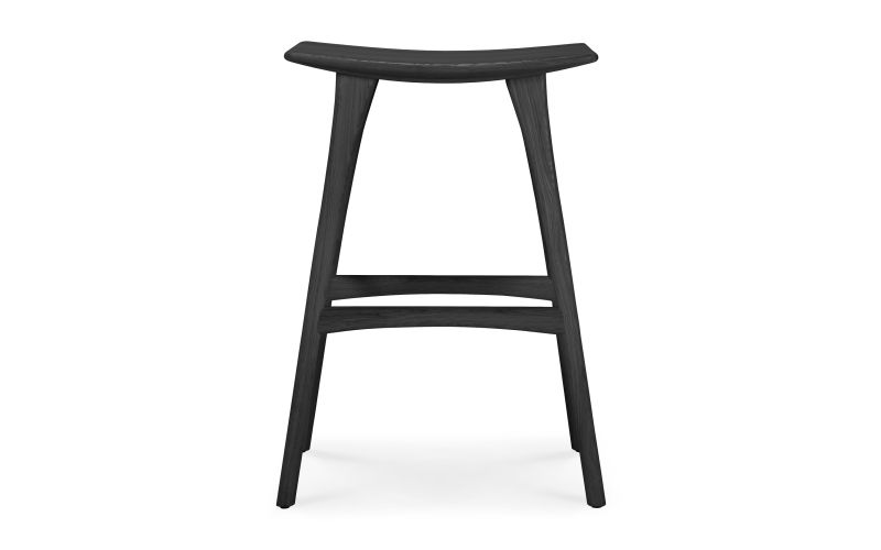 ETHNICRAFT BLACK OAK OSSO BAR STOOL 57x33x80