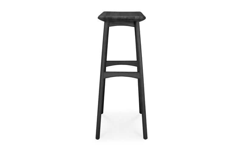 ETHNICRAFT BLACK OAK OSSO BAR STOOL 57x33x80