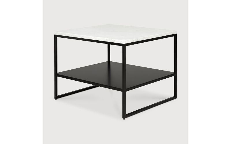 ETHNICRAFT STONE WHITE CARRARA SIDE TABLE 