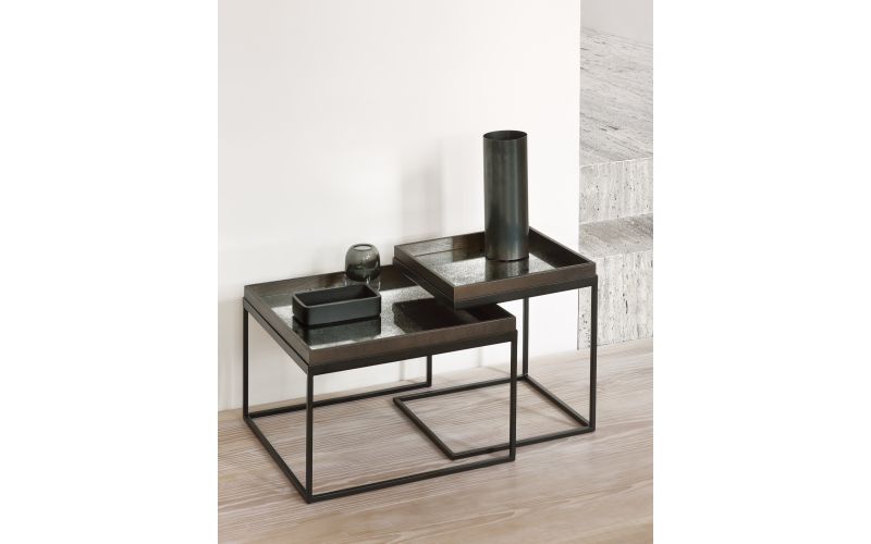 ETHNICRAFT CLEAR MIRROR TRAY - SMALL SQUARE