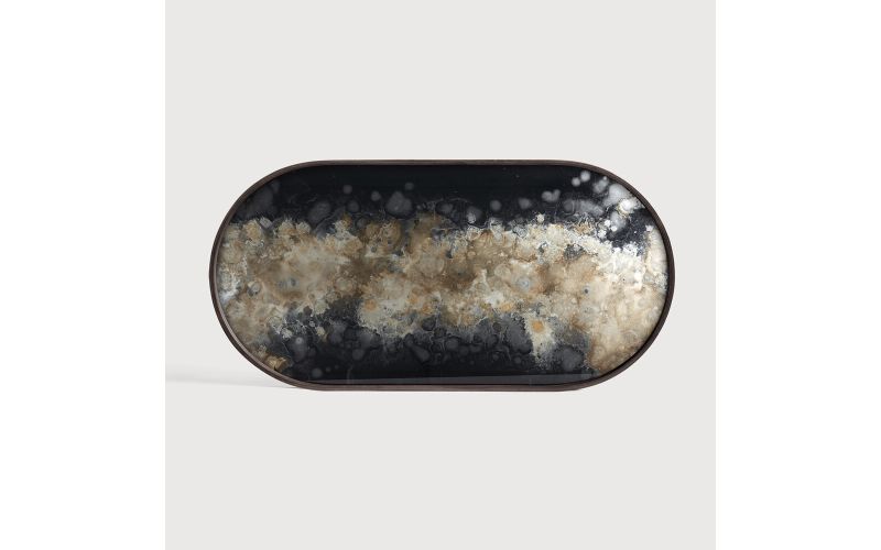  ETHNICRAFT BLACK ORGANIC TRAY - MEDIUM OBLONG