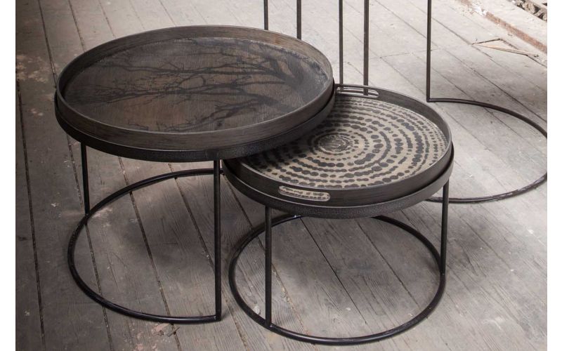 ETHNICRAFT BEADS TRAY - WOOD - BLACK - 48x48x4