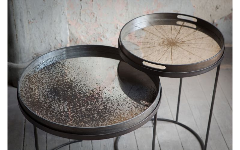 ETHNICRAFT SLICE TRAY- MIRROR- LIGHT AGED- 48x48x4