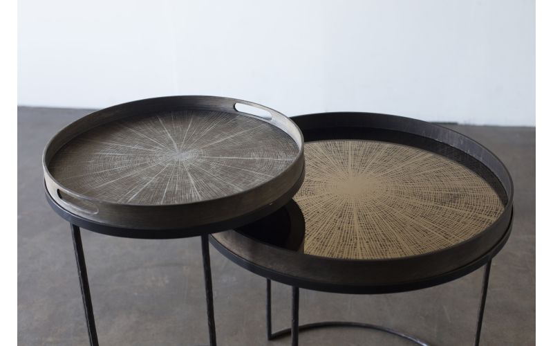 ETHNICRAFT SLICE TRAY - WOOD - WHITE - 48x48x4