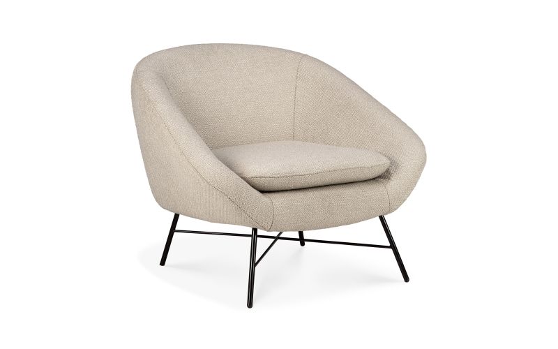 ETHNICRAFT BARROW LOUNGE CHAIR - OFF WHITE