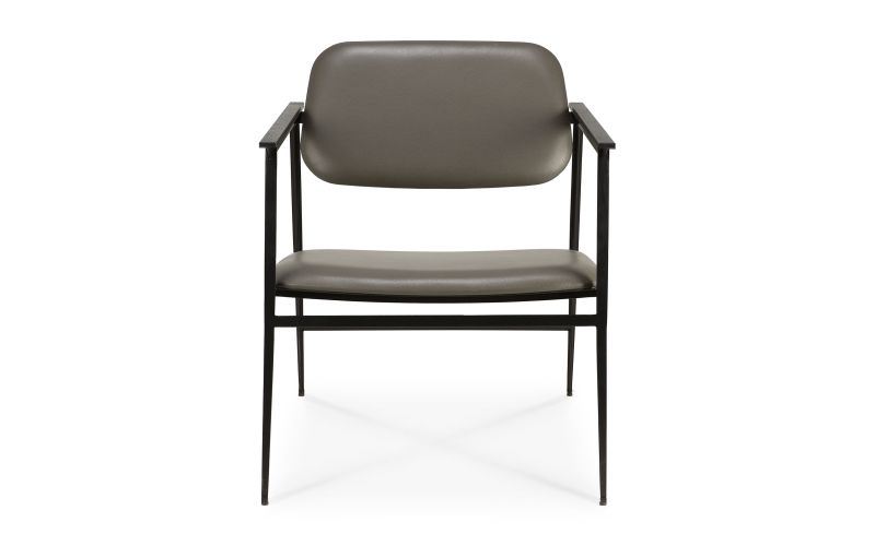 ETHNICRAFT DC LOUNGE CHAIR - OLIVE GREEN LEATHER