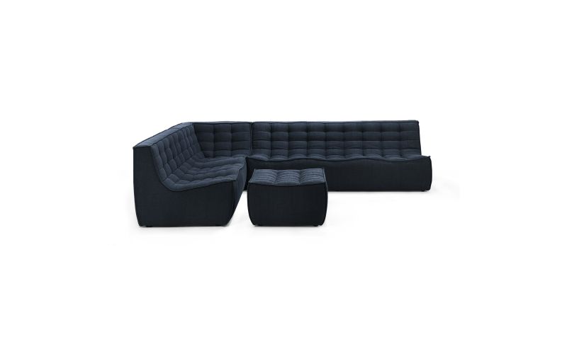 ETHNICRAFT N701 SOFA-ROUND CORNER-GRAPHITE 120