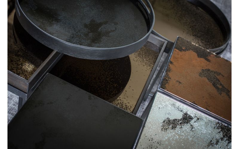 ETHNICRAFT AGED TRAY - MIRROR - CHARCOAL - 48x48x4