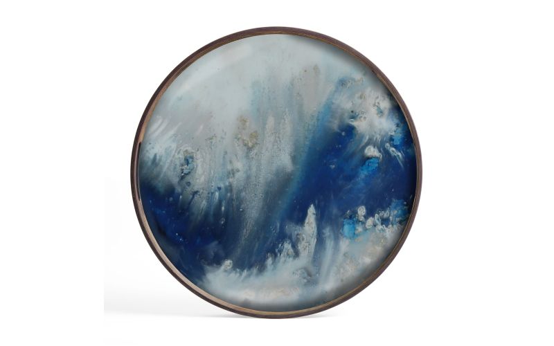 ETHNICRAFT ORGANIC TRAY- GLASS- BLUE MIST- 48x48x4