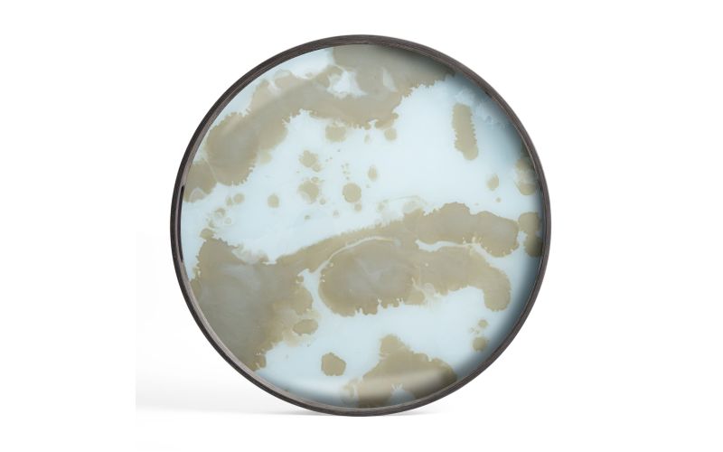 ETHNICRAFT ORGANIC TRAY - GLASS -MIST GOLD 48x48x4