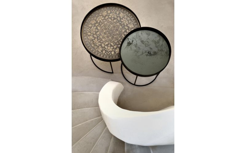 ETHNICRAFT MARRAKECH TRAY - WOOD - BLACK - 61x61x4