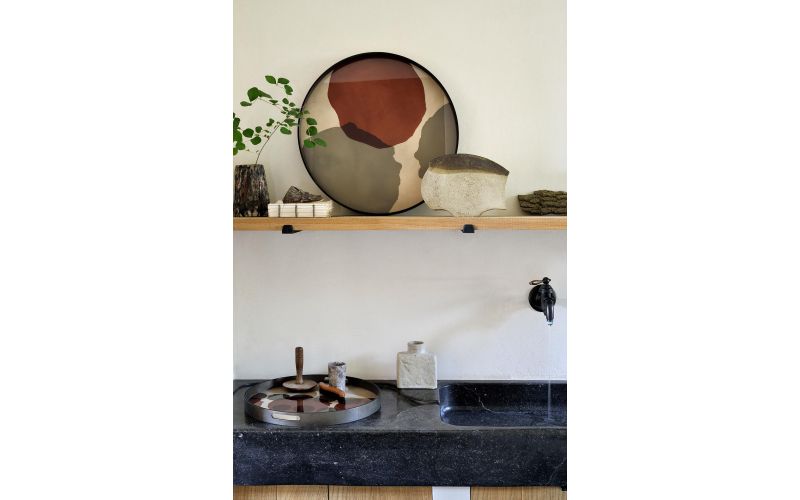 ETHNICRAFT LAYERED DOTS TRAY- GLASS- PINOT-48x48x4