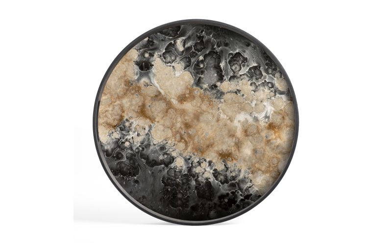 ETHNICRAFT ORGANIC TRAY - GLASS - BLACK - 48x48x4