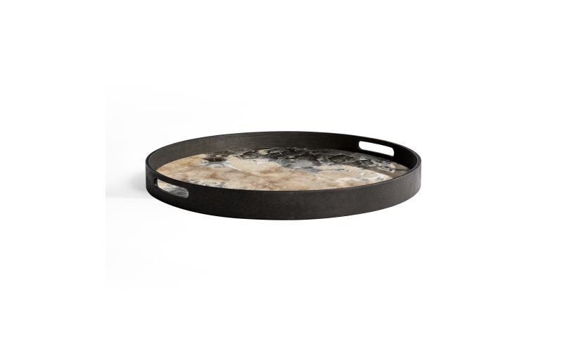 ETHNICRAFT ORGANIC TRAY - GLASS - BLACK - 48x48x4