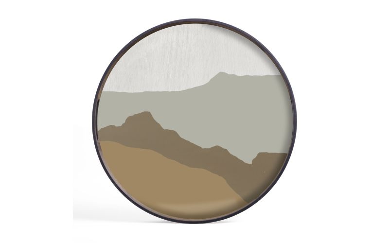 ETHNICRAFT WABI SABI TRAY - GLASS - SAND - 48x48x4