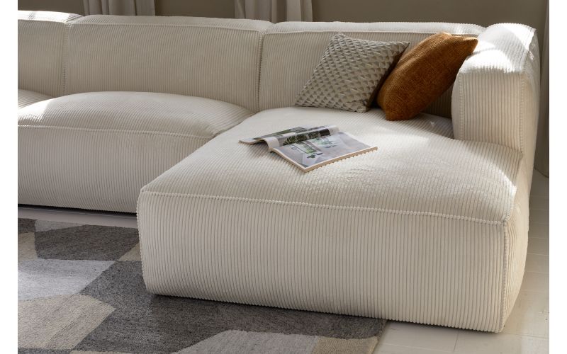 INDIAN SUMMER | HOEKBANK| LONGCHAIR |RIBCORD-CREAM