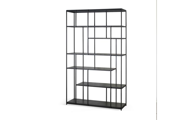 ETHNICRAFT ZWART TEAK STUDIO REK 120x40x205