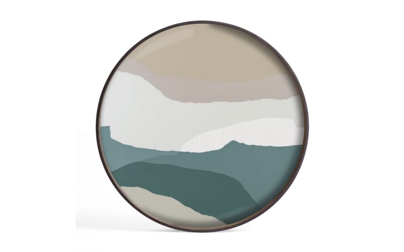 ETHNICRAFT WABI SABI TRAY- GLASS- SLATE- L 61x61x4