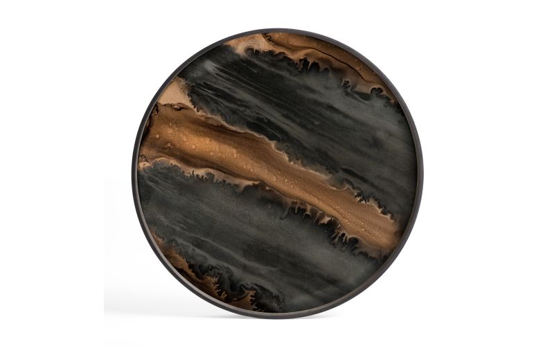 ETHNICRAFT ORGANIC TRAY- GLASS - BRONZE -L 61x61x4