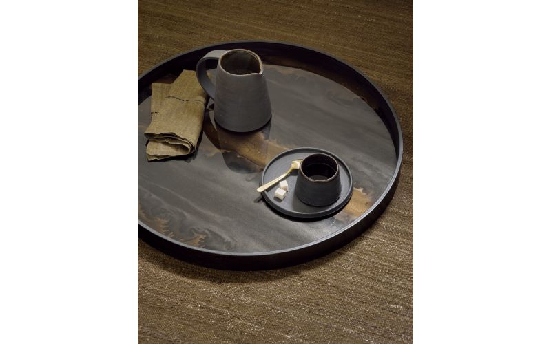 ETHNICRAFT ORGANIC TRAY- GLASS - BRONZE -L 61x61x4