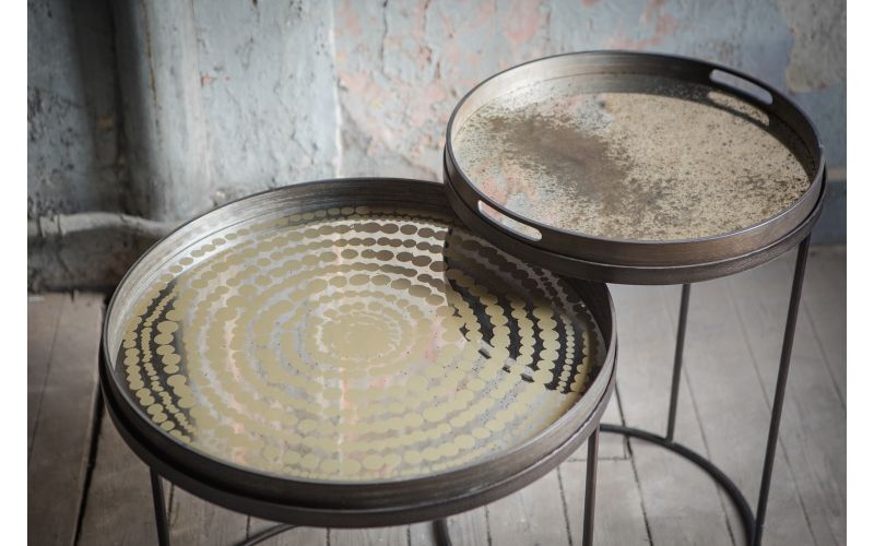 ETHNICRAFT BEADS TRAY - MIRROR - GOLD - L 61x61x4