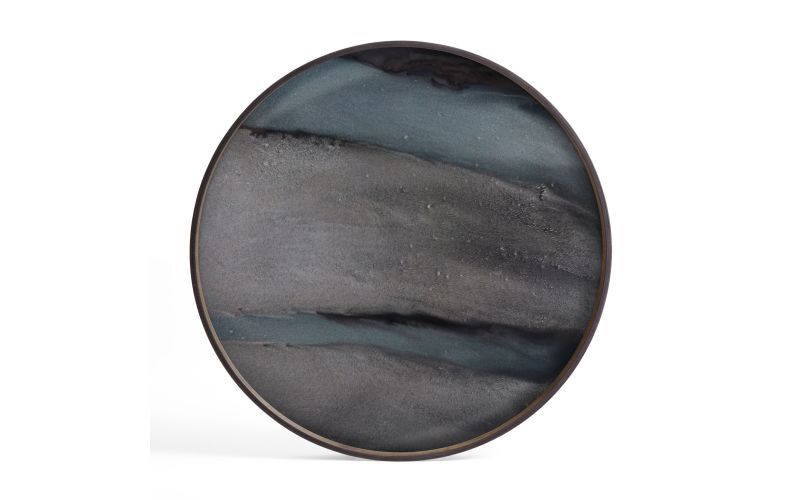 ETHNICRAFT ORGANIC TRAY- GLASS -GRAPHITE-L 61x61x4