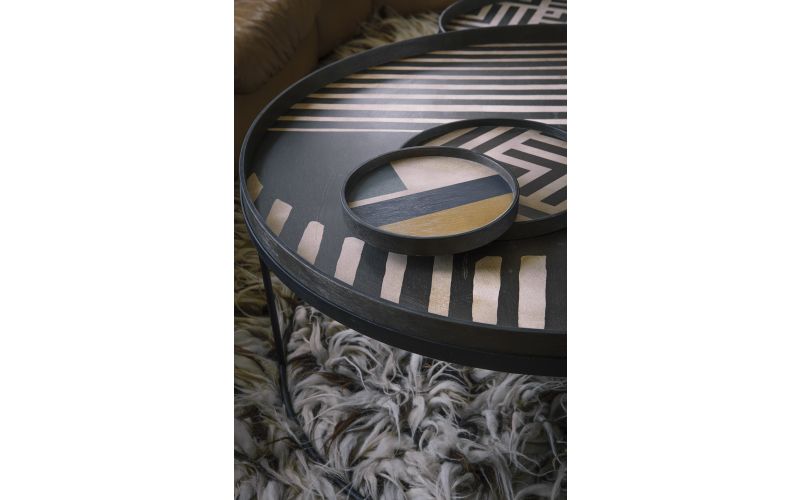 ETHNICRAFT ASYMMETRIC DOT TRAY- WOOD- XL 92x92x4