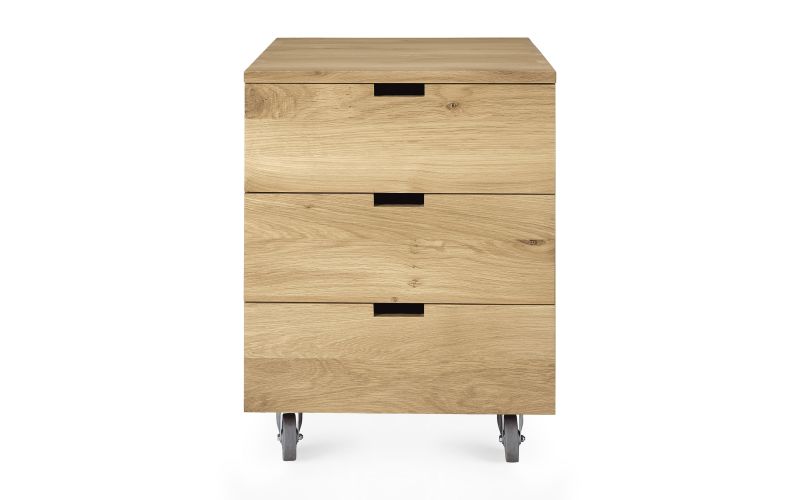 ETHNICRAFT BILLY LADEKAST EIKEN 50X56X66 | 3 ZACHTSLUITENDE LADES 50624