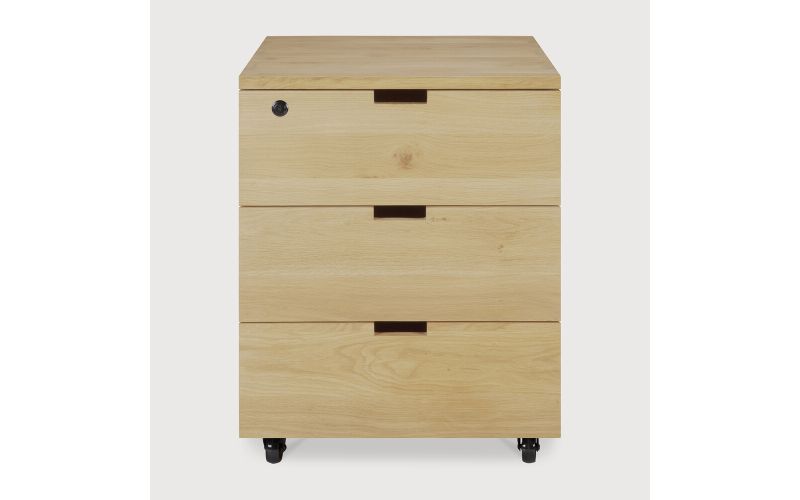 ETHNICRAFT BILLY LADEKAST EIKEN 50X56X66 | 3 ZACHTSLUITENDE LADES 50624 SALE 1 STUKS
