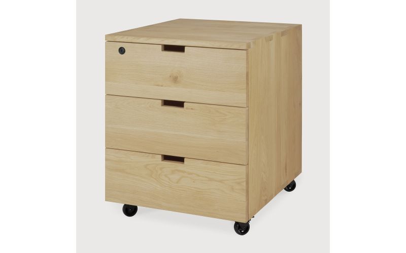 ETHNICRAFT BILLY LADEKAST EIKEN 50X56X66 | 3 ZACHTSLUITENDE LADES 50624 SALE 1 STUKS