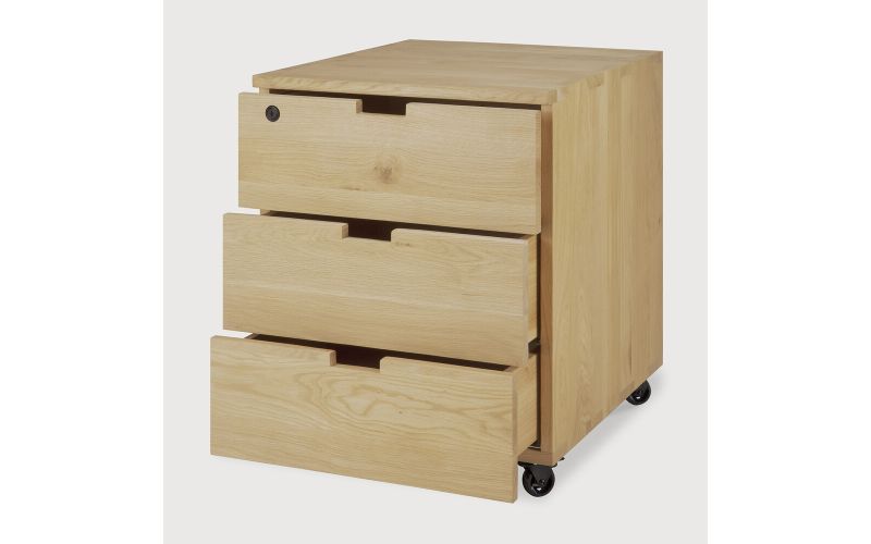 ETHNICRAFT BILLY LADEKAST EIKEN 50X56X66 | 3 ZACHTSLUITENDE LADES 50624 SALE 1 STUKS