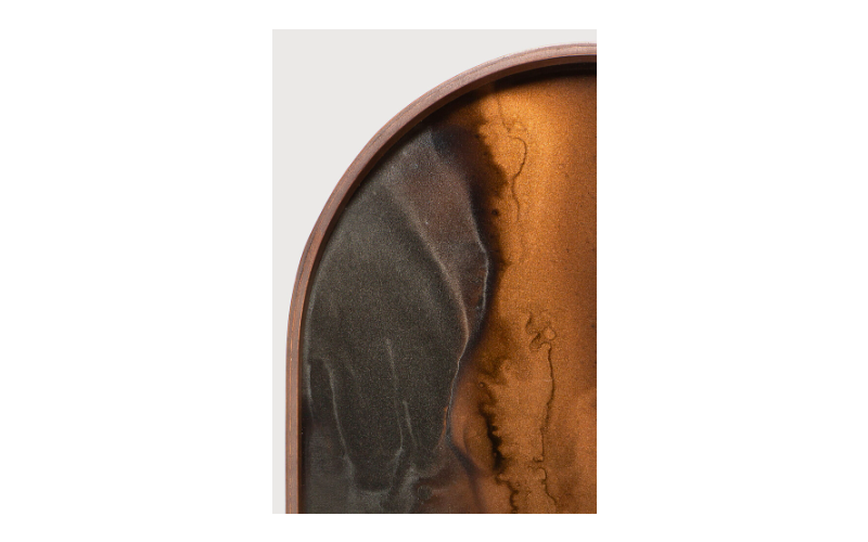  ETHNICRAFT BRONZE ORGANIC TRAY - MEDIUM OBLONG