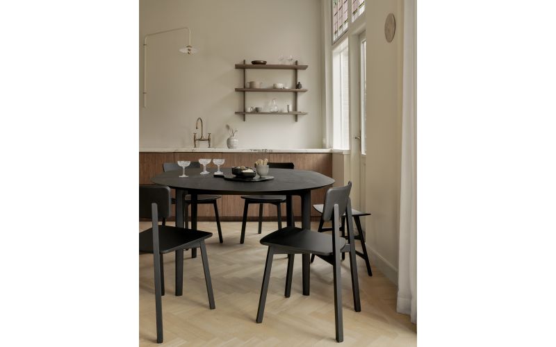 BOK EXTENDABLE DINING TABLE - oak black - 129/179 51528