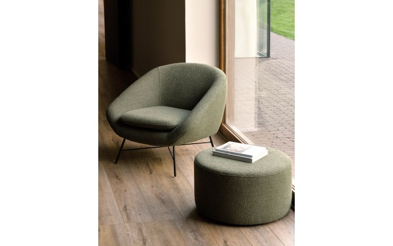 ETHNICRAFT BARROW POOF | PINE GREEN | 60X60X35 CM